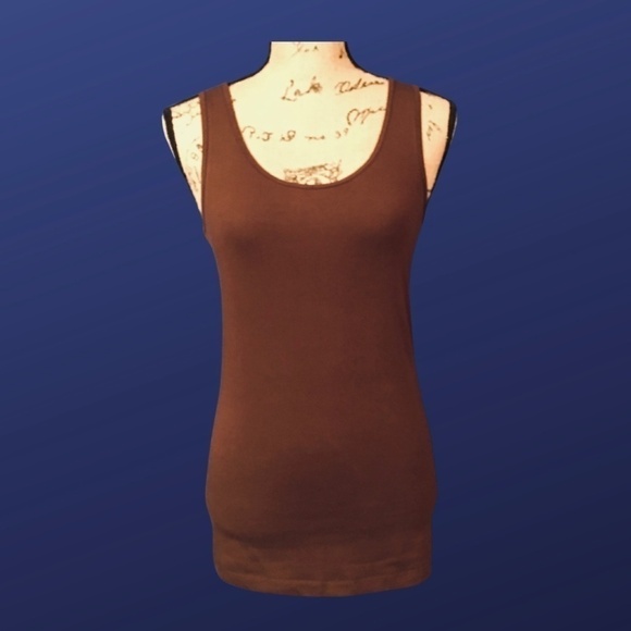BOZZOLO Tank Top Cotton/Spandex Blend, CHOCOLATE BROWN, Women’s Size Large, NWOT - Picture 1 of 6